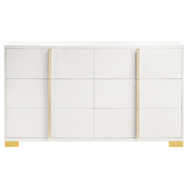 English Elm Medici Contemporary 6-Drawer Dresser With Chic Bar Pulls For Modern Storage Solutions In White B062P353274