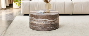 English Elm Cave Stone Patterned Mdf Round Coffee Table for Minimalist Industrial Living Rooms W1151P460954