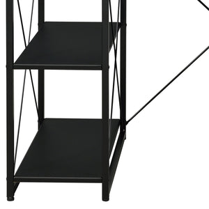 English Elm Amiel Multifunction Writing Desk with Storage Shelves and Drawer, Studio-Ready 47" Wooden Top Black 62 L x 27 W x 5 H B2726P251267