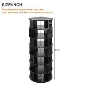 English Elm ON-TREND 7-Tier Rotating Shoe Tower with 360° Spinner, Adjustable 35-Pair Organizer for Entryway Black N721P180790B