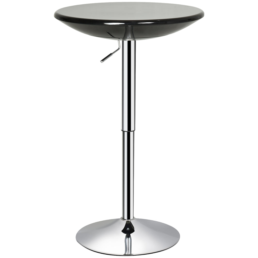 English Elm HOMCOM Adjustable Round Bar Table with Airlift, 29.5"-38.25" Height, Sturdy Metal Base, Black W2225P173869