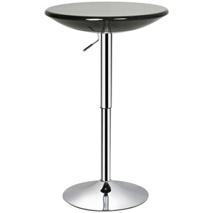 English Elm HOMCOM Adjustable Round Bar Table with Airlift, 29.5"-38.25" Height, Sturdy Metal Base, Black W2225P173869