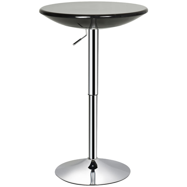 English Elm HOMCOM Adjustable Round Bar Table with Airlift, 29.5"-38.25" Height, Sturdy Metal Base, Black W2225P173869