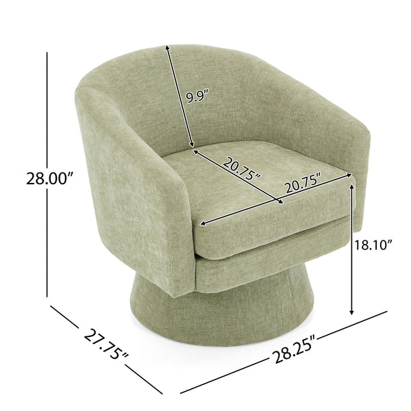 English Elm Christopher Knight Home® - Contemporary Boucle 360° Swivel Barrel Chair with 330lb Capacity, Plush Textured Accent Seat for Living Room Green N765P292093N