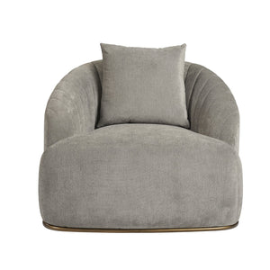 Sunpan Astrid Armchair - Luxurious Velvet Tufted Design with Antique Brass Frame for Elegant Living Spaces Polo Club Stone