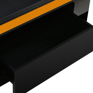 English Elm VIBE HAUS Lift-Top Coffee Table with Gold Trim, Foldable Workstation & Hidden Storage Stools Set Black N893S000010B