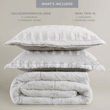 Madison Park Gia Glam/Luxury Back Print Long Fur Comforter Mini Set MP10-7237 Gray/White