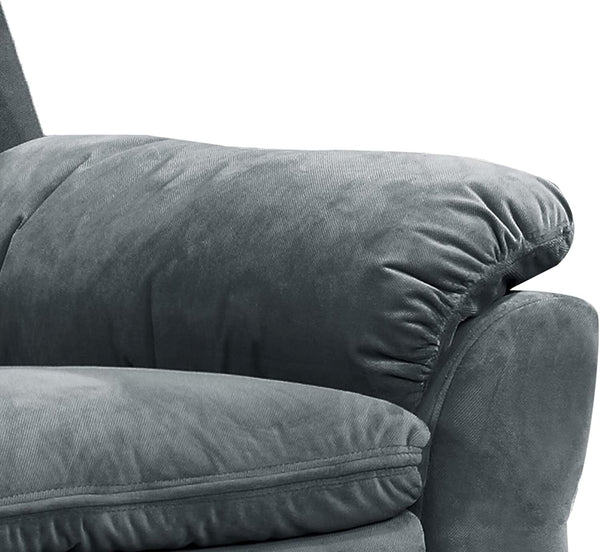 English Elm Felix Electric Recliner Chair with USB Charger, Contemporary Fabric Upholstery in Dark Gray, Power Comfort B347P340217