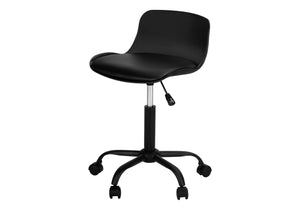 English Elm Office Chair ergonomic kids low-back with padded seat, 360° swivel, height adjustable, modern white base Black 20 L x 8 W x 20 H B2710P219782