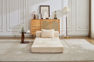 English Elm Compression Convertible Floor Sofa Bed - Chenille Single Seater Modular Couch For Small Spaces W3723P345640