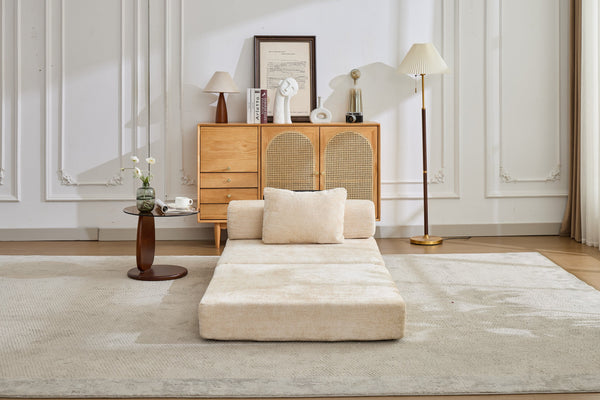 English Elm Compression Convertible Floor Sofa Bed - Chenille Single Seater Modular Couch For Small Spaces W3723P345640