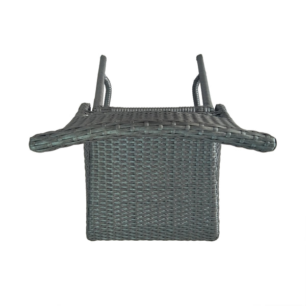 English Elm Christopher Knight Home® - 29" Outdoor PE Rattan Armless Barstools Set of 2 – Durable Woven Patio Seating with Curved Comfort Footrest Grey 59265.00GRY