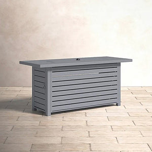 English Elm Steel 58" Rectangular Propane/Natural Gas Fire Pit Table with Lid, 8-Hour Burn, Cover Included B120P198411