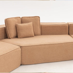 English Elm 181"extra Large Nine Seat Modular Sectional Sofa in Plush Sherpa for Spacious Lounges W3326S00040