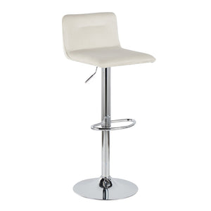 English Elm Adjustable Velvet Swivel Barstools with Chrome Base for Kitchen or Home Bar Set of 2 B202S01964