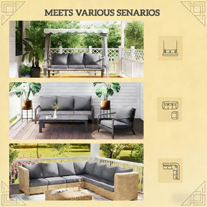 English Elm Seat and Back Cushion Set for Patio Chairs Yarn Dyed Fabric Uv Resistant Beige T3971P443236
