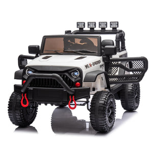 English Elm 24v Kids Electric Ride on Car with Parental Remote Dual Motors and Four Wheel Suspension White W1578P208323