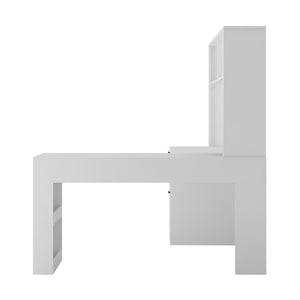 English Elm L Shaped Desk With Charging Station, Modern Corner Computer Desk With Storage For Home Office Use W1321S00010
