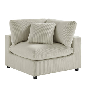 English Elm Chelsea Corner Wedge - Plush Beige Corduroy Chair For Stylish Living Rooms & Cozy Reading Nooks B050P401999