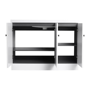 English Elm 48" Freestanding Bathroom Vanity with Thick Resin Sink, Soft-Close Doors, Adjustable Shelves, Durable Finish White W999S00275