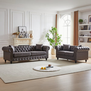 English Elm Fx Modern 3-Seat + 2-Seat Sofa Combo - Stylish Living Room Furniture With Durable Fabric & Cushions W1926S00043