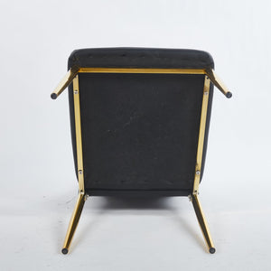 English Elm 1+4,5Pieces Mid-Century Dining Set - Sleek Glass Table & Chairs, Stylish Black & Gold Finish For 4-6 W234S00124