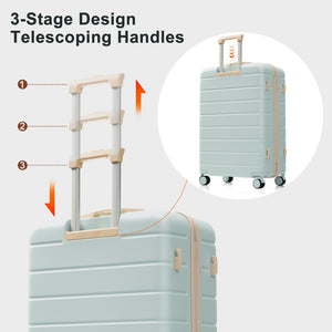 English Elm Premium Abs Hardshell 3 Piece Suitcase Set with Tsa Locks and Spinner Wheels Green N726P296022E