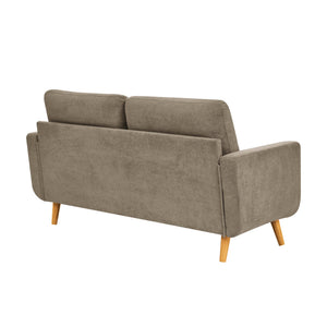 English Elm 67.7" Mid-Century Modern Tufted Upholstered Loveseat Sofa With Splayed Solid Wood Legs, Chic Seating khaki B343P339290