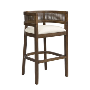 English Elm Christopher Knight Home® - Wood Upholstered Arm Bar Stools Set Of 2 - Beige & Walnut, Stylish Comfort For Modern Dining Spaces N771P265581T