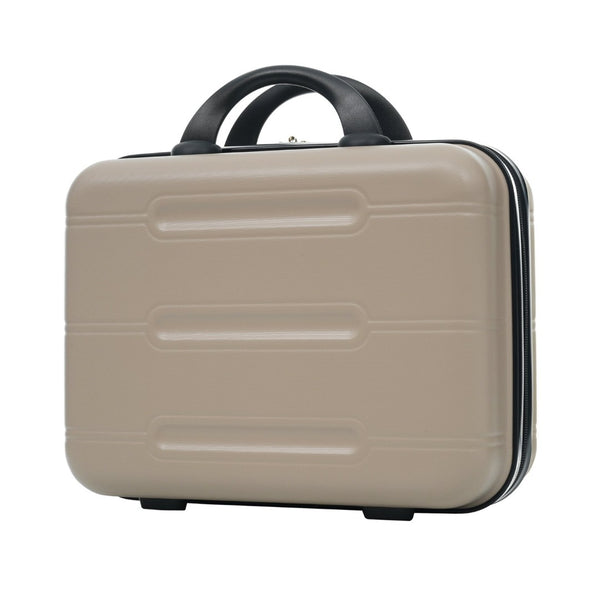 English Elm 6 Piece Hardshell Abs Travel Set with Spinner Wheels Combination Lock and Toiletry Bag Khaki N732P391465K
