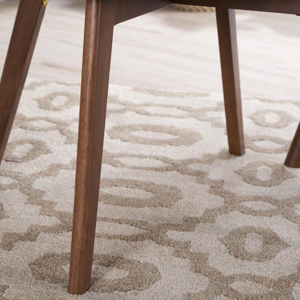 English Elm Christopher Knight Home® - Mid-Century Walnut Frame Dining Chairs Set of 2 in Light Beige Fabric Cushioned Seats, Retro Modern Comfort 61760.00WNT