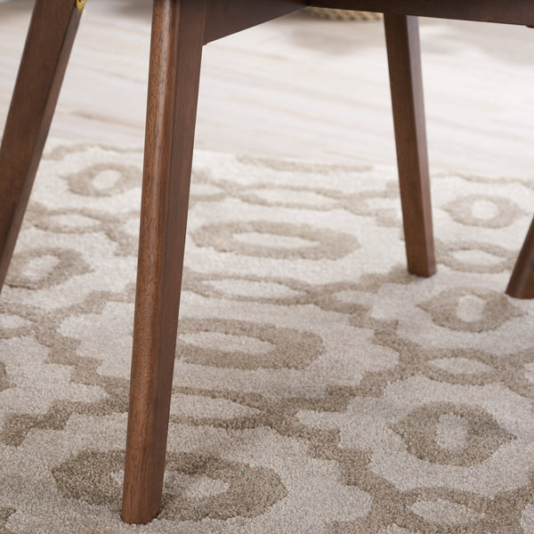 English Elm Christopher Knight Home® - Mid-Century Walnut Frame Dining Chairs Set of 2 in Light Beige Fabric Cushioned Seats, Retro Modern Comfort 61760.00WNT