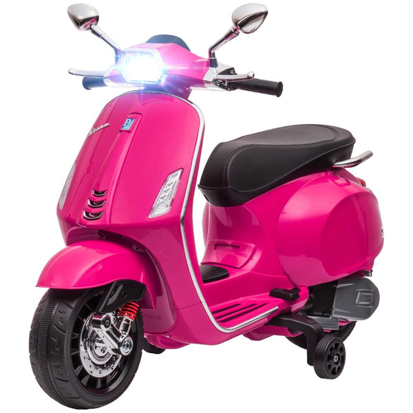 English Elm Qaba Vespa Licensed Retro Ride on Electric Motorbike for Toddlers with Fm Radio Pink W2225P229331