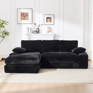English Elm 99*69" Modular Sectional Sofa Set - Modern Minimalist L-Shape Couch With Soft Upholstery & No Assembly W1829S00061