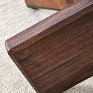 English Elm Round glass coffee table with tempered clear top, walnut MDF legs, adjustable anti-slip feet, modern centerpiece W1151P230572