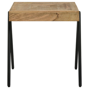 English Elm Avery Natural Mango Wood Side Table With Sleek Iron Legs – Modern Accent For Any Space B062P344947