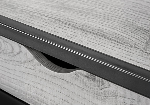 English Elm Computer 42" Home Office Desk with Storage Drawer, Grey Laminate Top, Black Metal Frame, Compact Modern B2710P219648