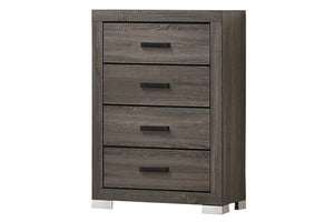English Elm Modern Six Drawer Rubberwood Chest with Bar Handles Gray Bedroom Storage B011P447482