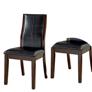 English Elm Townsend Transitional Dining Chairs Curved Back Leatherette Seat Wood Set of 2 B056P417098