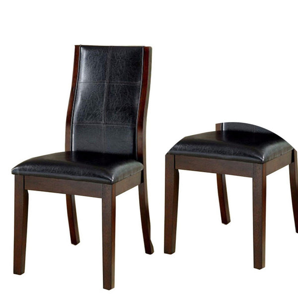 English Elm Townsend Transitional Dining Chairs Curved Back Leatherette Seat Wood Set of 2 B056P417098