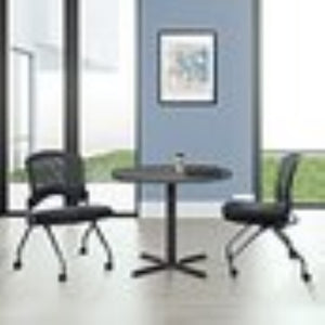 OSP Home Furnishings Soft-flex Frame Steel Folding Chair Cushioned Seat Ventilated Back for Office Use Coal 83220-30