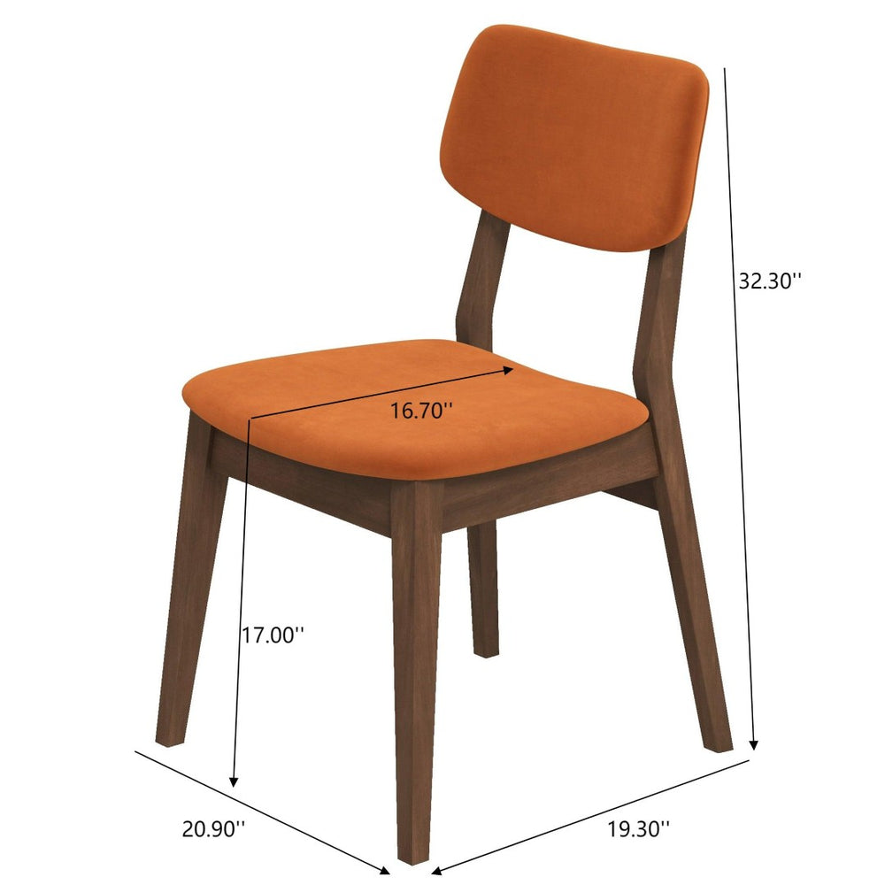English Elm Carlos Mid-century Velvet Dining Chairs Split Back Splayed Legs Set of 2 B183P231978