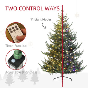 English Elm Homcom 7.5 Ft Prelit Nordic Pine Christmas Tree With 300 Dual-Color Leds - Elegant Holiday Centerpiece W2225P249638