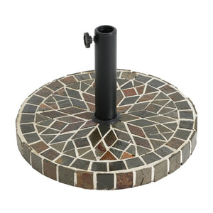 English Elm Enzo Mosaic Concrete Outdoor Umbrella Base with Ceramic Tile Inlay for Patio Use N775P407248M