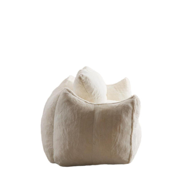 English Elm Giant Ultra Soft Fluffy Loveseat Bean Bag Sofa for Adults, Oversized Shredded Foam Couch with Pillows White W3723P353892