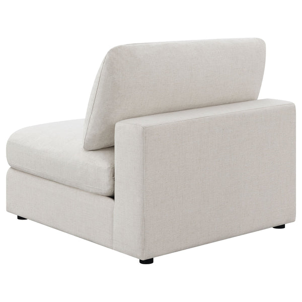 English Elm Duncan Convertible Beige Armless Chair with Removable Cushions, Muslin-Look Upholstery for Sectionals B062P357800