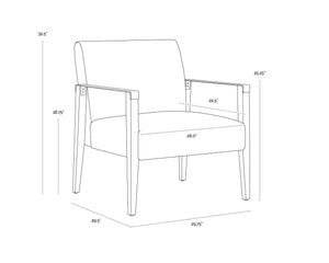 Sunpan Earl Lounge Chair - Modern Comfort with Top Grain Leather and Solid Wood Frame for Stylish Spaces Ash Grey / Brentwood Charcoal Leather
