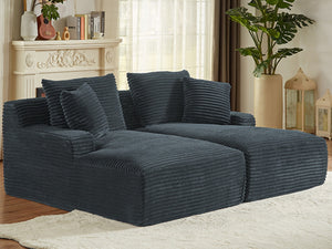 English Elm Indoor Oversized Double Chair Sleeper Sofa Wide Low Profile Minimalist Lounge Seat Dark Gray W2100S00350