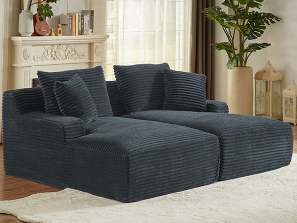 English Elm Indoor Oversized Double Chair Sleeper Sofa Wide Low Profile Minimalist Lounge Seat Dark Gray W2100S00350