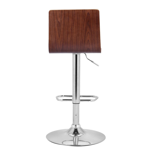 English Elm Aubrey Swivel Barstool Faux Leather Seat Walnut Accents Adjustable Chrome Pedestal B2736P464883